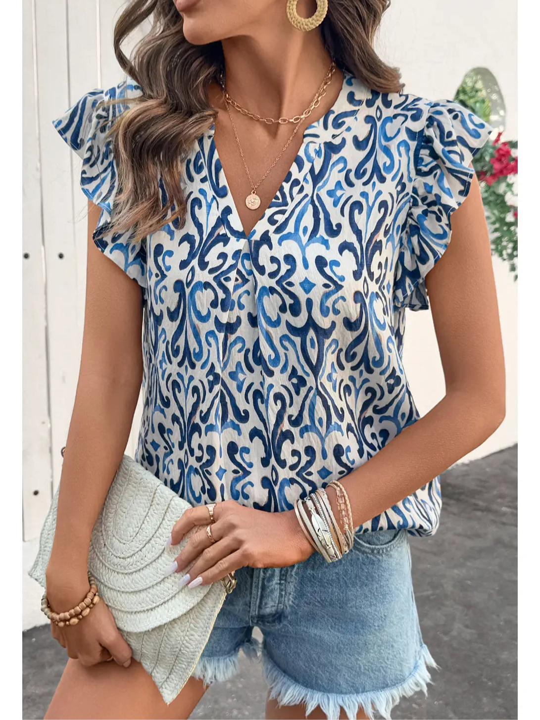 Boho Abstract Print Top