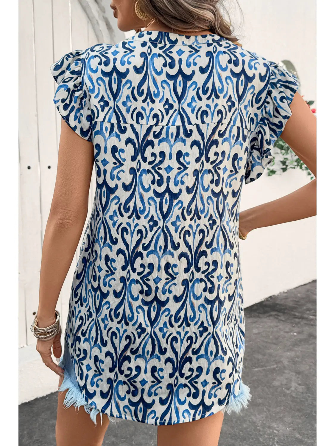 Boho Abstract Print Top