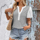 Short Sleeve Striped Knit Tee