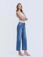 Side View Flying Monkey Medium Dark Wash High Rise Crop Wide Leg Jeans