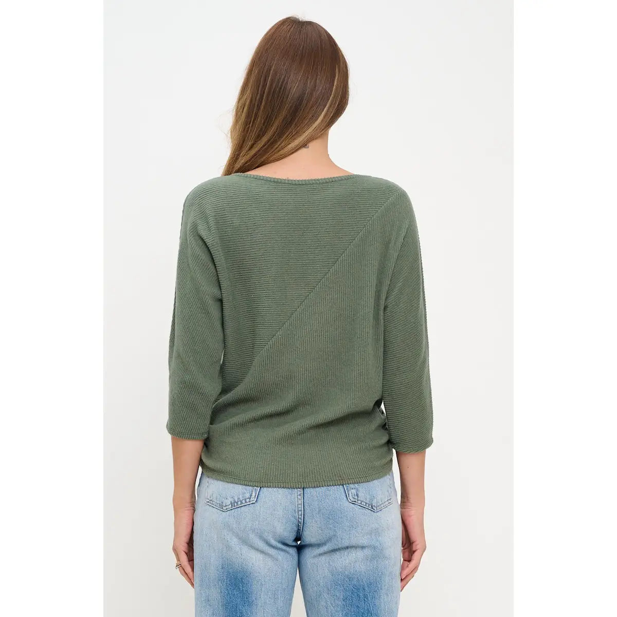 Brushed Funnel Neck Dolman Top