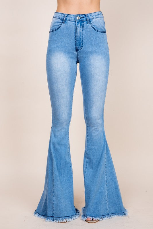 Retro Distressed Flared Bellbottom Jeans