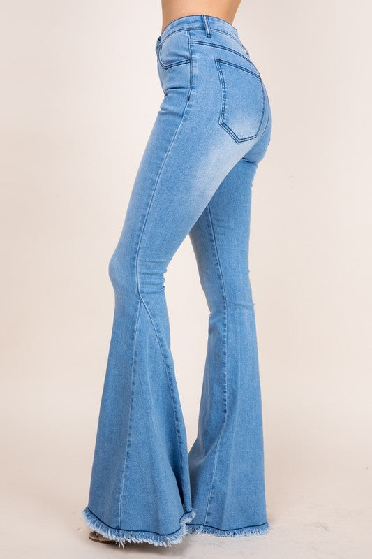 Retro Distressed Flared Bellbottom Jeans