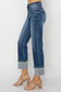 RISEN Cuffed High Rise Straight Jeans