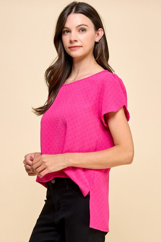 Solid Jacquard Top