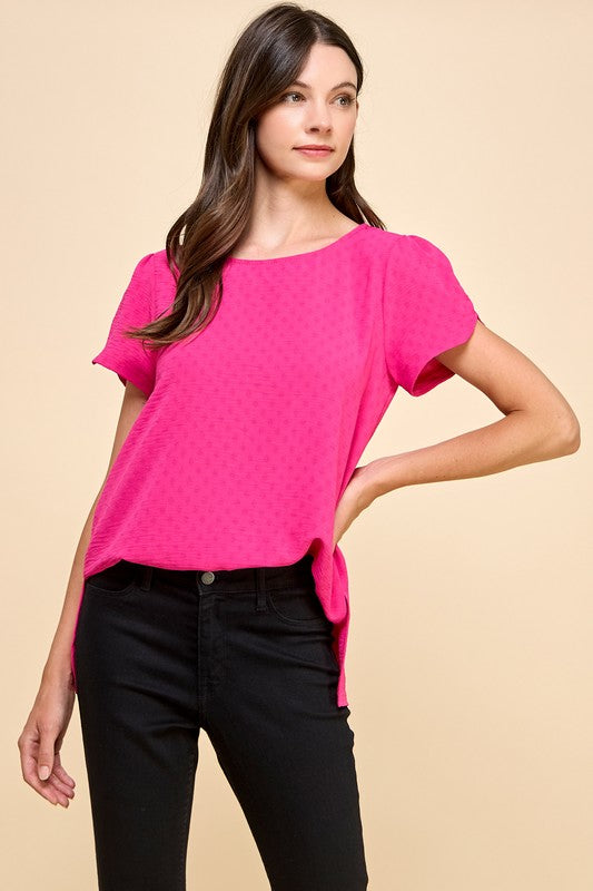 Solid Jacquard Top