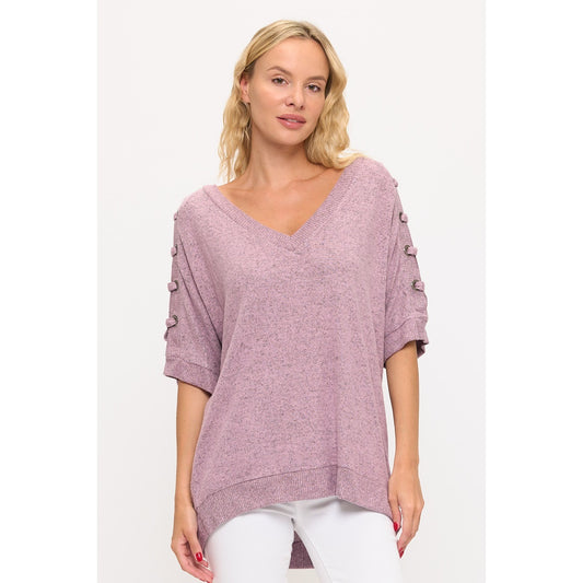 Lilac Dolman Grommet Sleeve