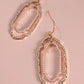 Two Oval Pearl Hammered Drop Earrings