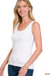 Front View Cotton Tank Top White