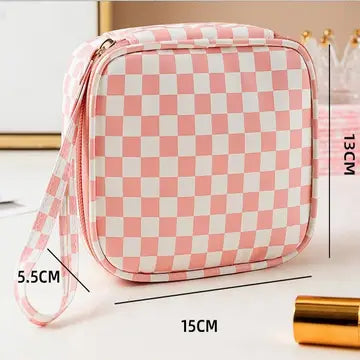 Travel Checker Make-up Pouch