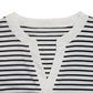 Short Sleeve Striped Knit Tee