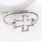 Hammered Metal Cross Bangle Bracelet