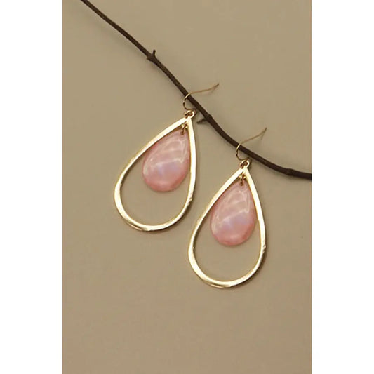 Marble Double Teardrop Earrings