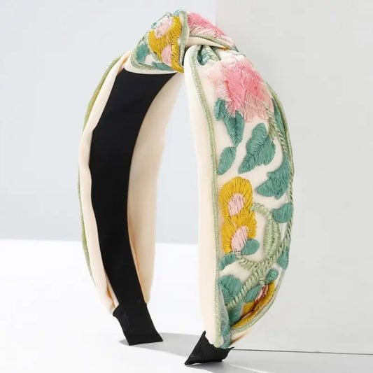 Floral Cottagecore Embroidered Headband