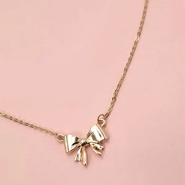 Mini Bow Ribbon Necklace