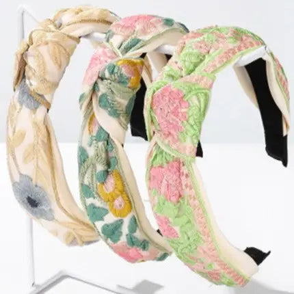 Floral Cottagecore Embroidered Headband