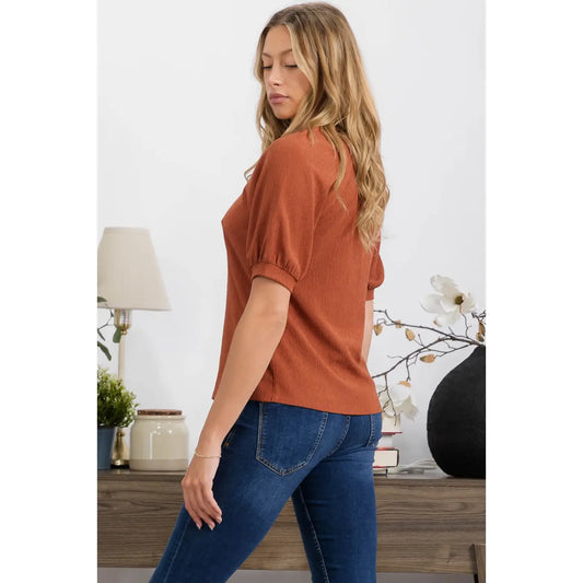 Crepe V-neck Top