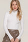 Long Sleeve Turtle Neck Fitted Viscose Rib Sweater Top