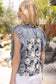 Floral Embroidered Striped Ruffle Top