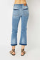 Back View Judy Blue Mid-Rise Release Hem Cropped Bootcut