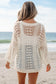 Back View Open Knit Drop Shoulder Bracelet Sleeve Sweater
