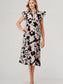 Poplin Floral Print Midi Dress