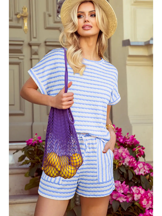 Knitted Short Sleeve Top & Short Set
