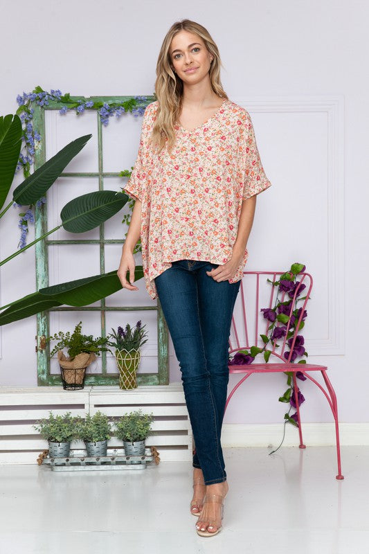I'm Blushing Floral Short Sleeve Blouse
