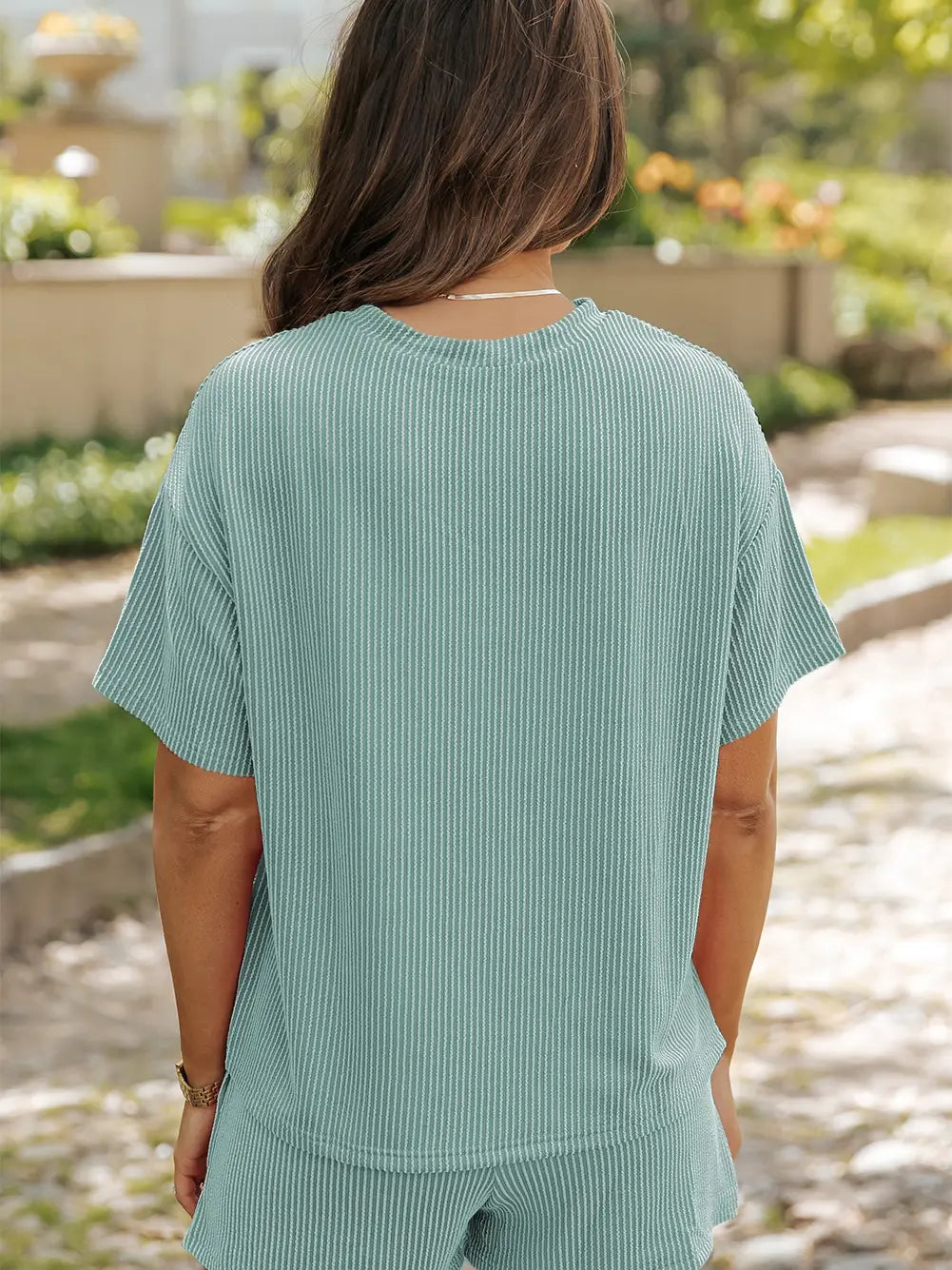 Ribbed Textured Top & Short Set