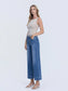 Side View Flying Monkey Medium Dark Wash High Rise Crop Wide Leg Jeans