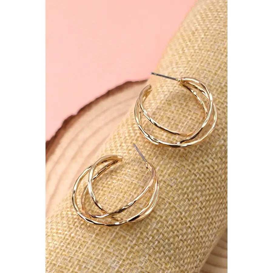 Triple Intertwined Hoop Earrings