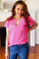 Waffle Henley Neckline Top