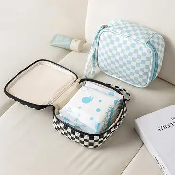 Travel Checker Make-up Pouch