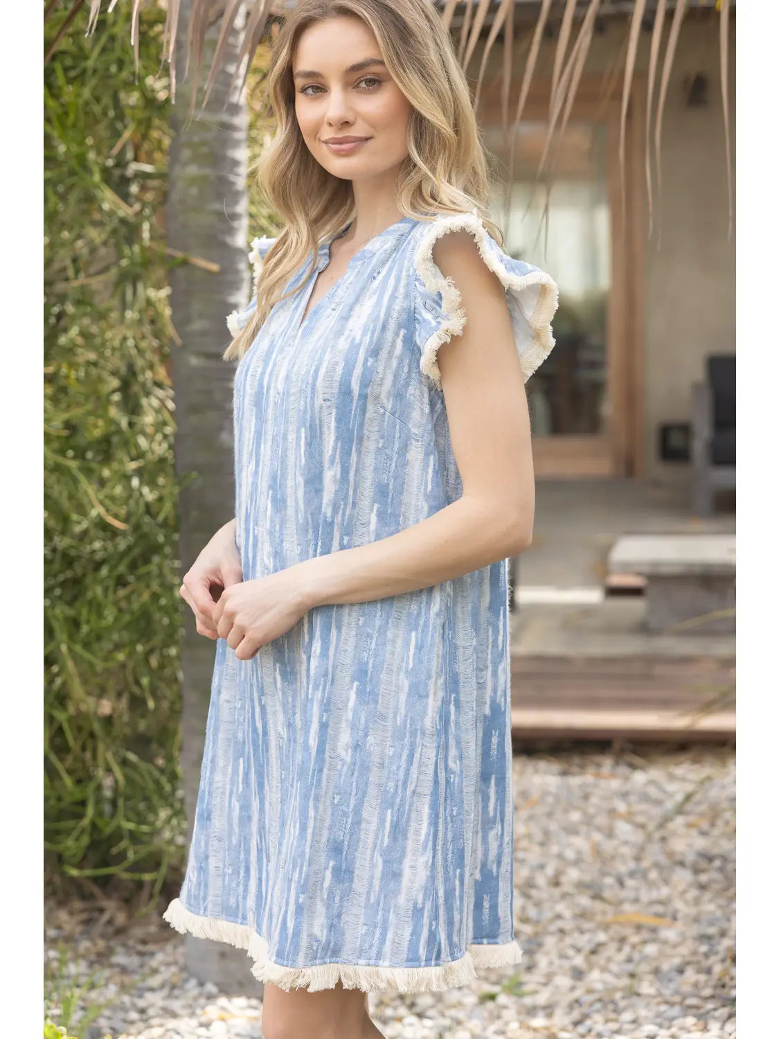 Dockside Fringe Cap Sleeve Dress