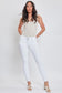 White High Rise 3-Button Skinny Ankle Jeans