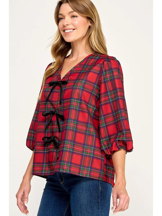 Plaid Holiday Blouse