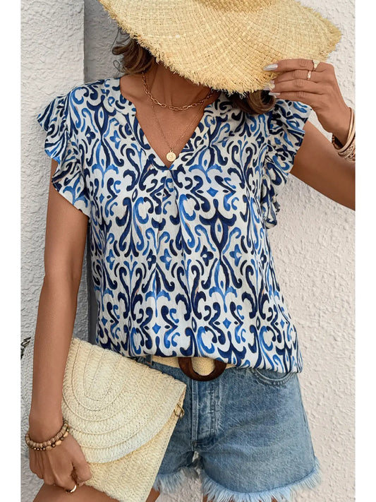 Boho Abstract Print Top