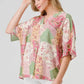 Short Sleeve Oversized Patchwork Top