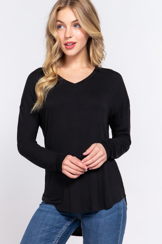 Long Sleeve Dolman Jersey Top