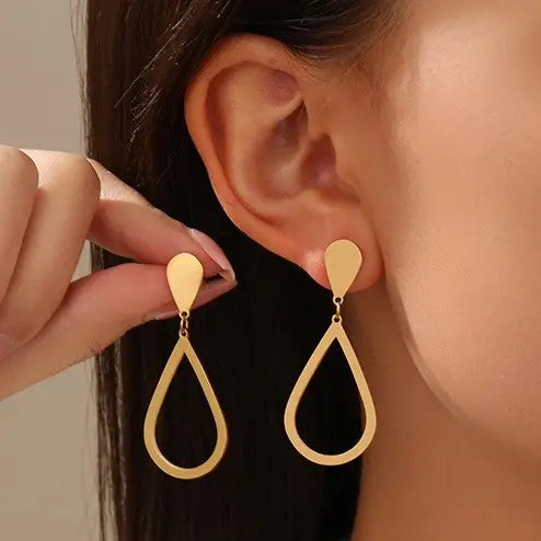 18K Stainless Steel Drop Earrings