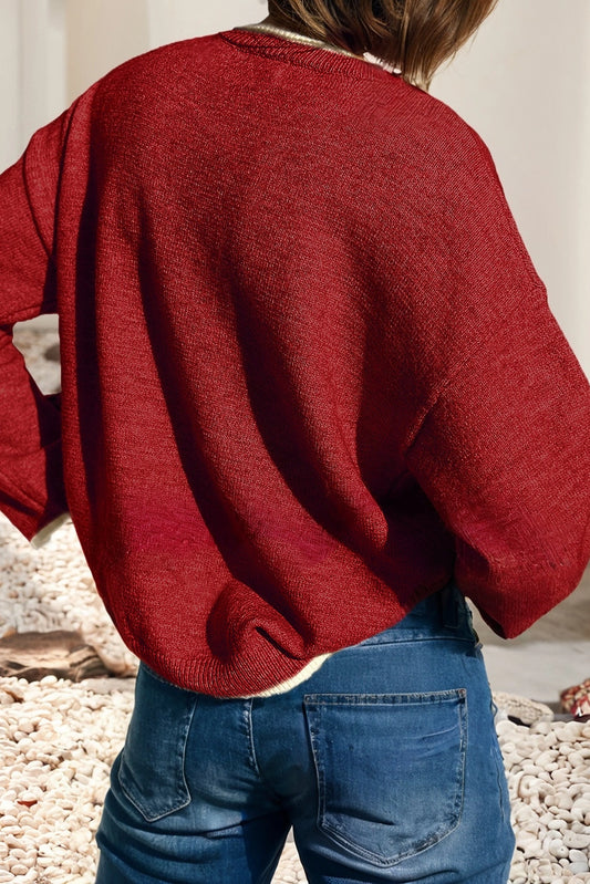 Leopard Bow Cuff Sweater