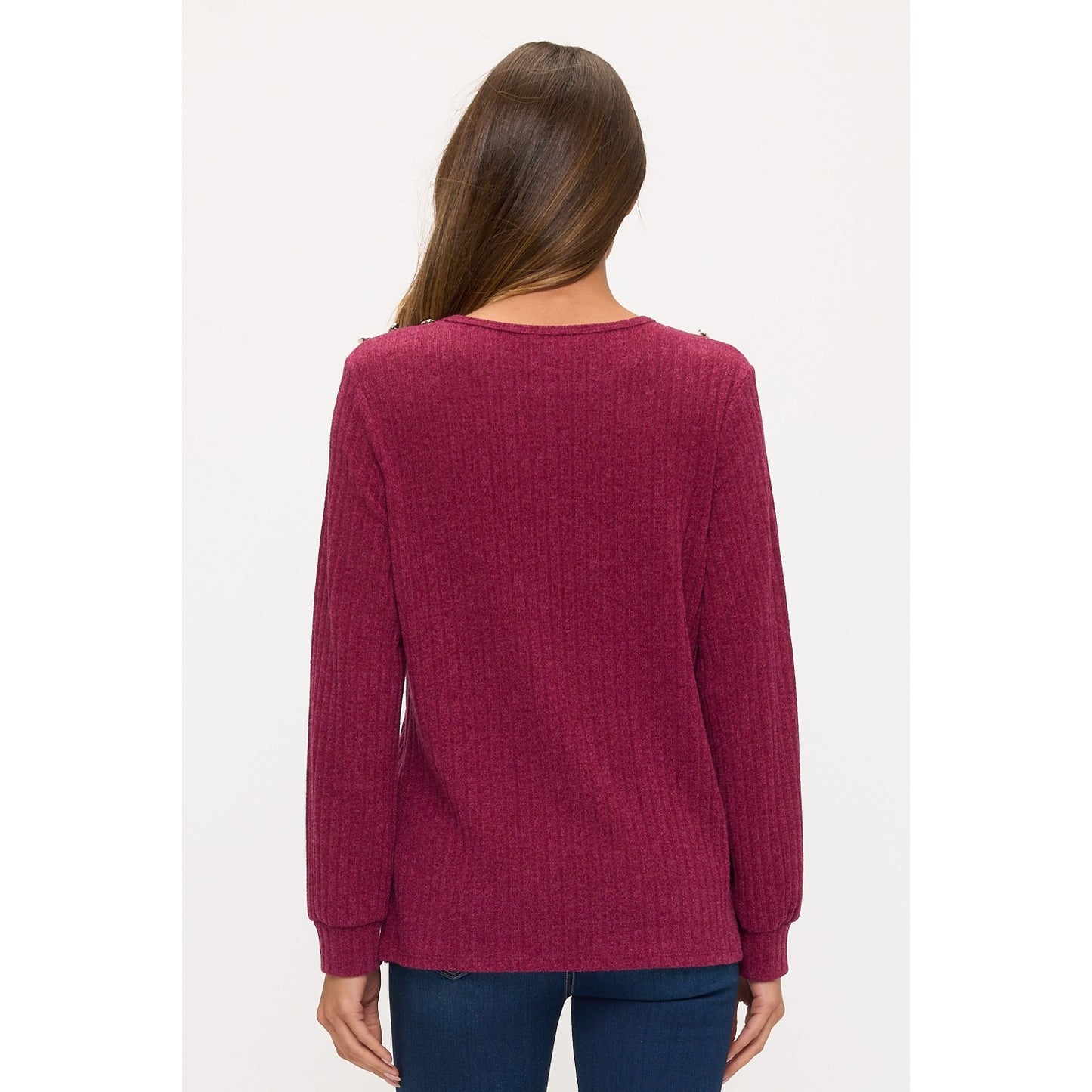 Raspberry Scoop Neck Top
