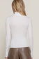 Long Sleeve Turtle Neck Fitted Viscose Rib Sweater Top