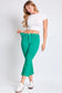 Green Hyperstretch Cropped Kick Flare Leg Pants
