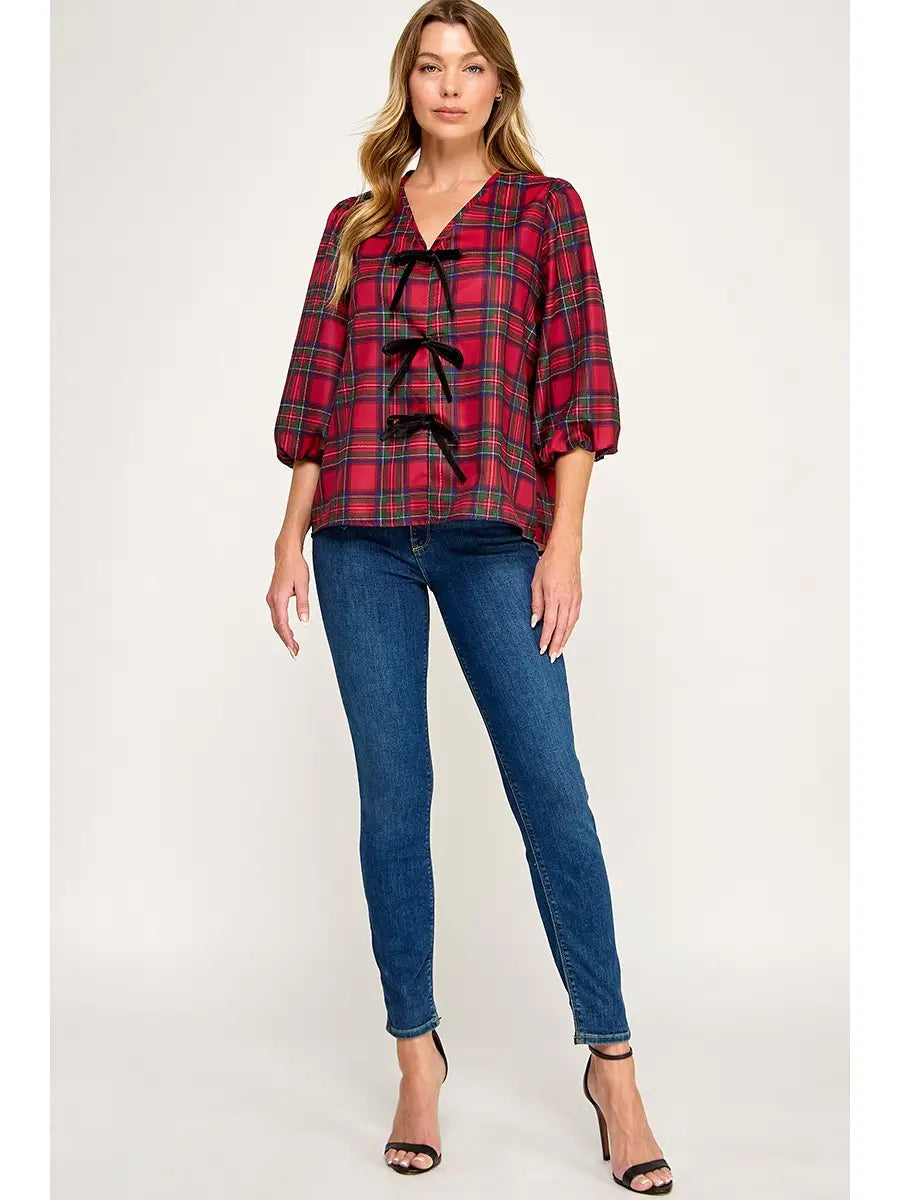 Plaid Holiday Blouse