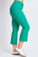 Side view Green Hyperstretch Cropped Kick Flare Leg Pants