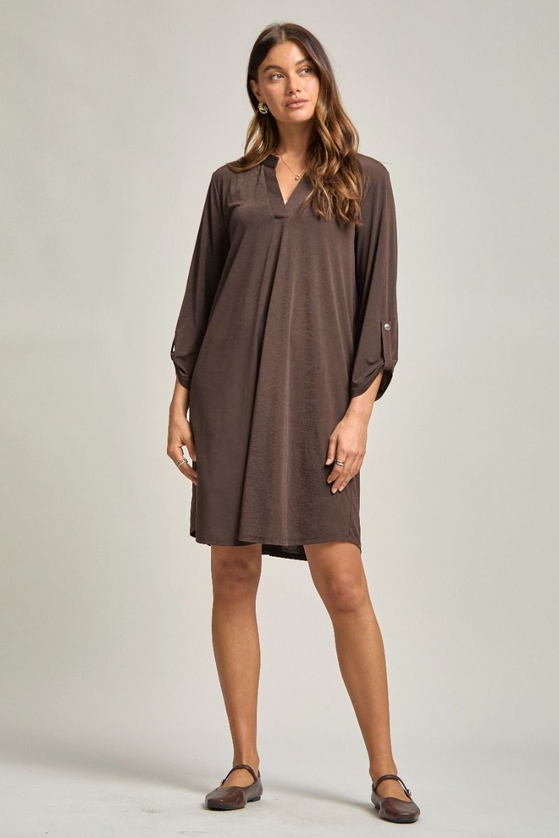 Wrinkle-Free Solid Dress