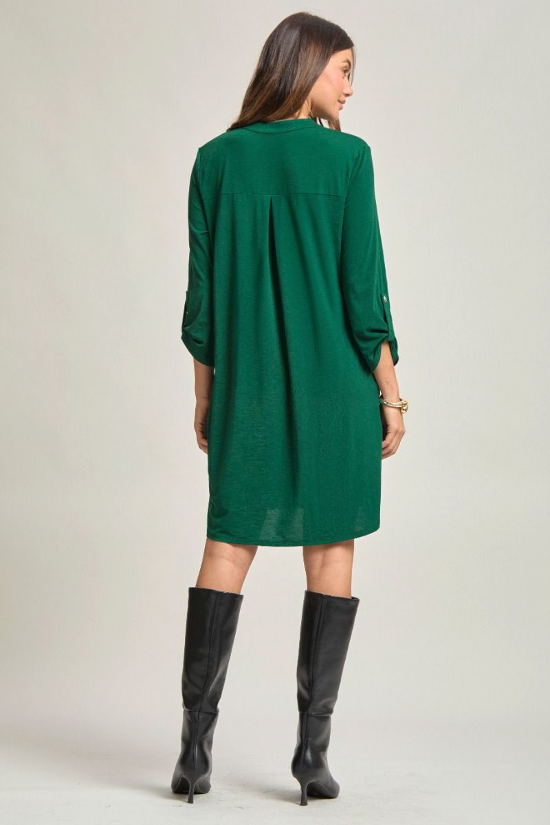 Wrinkle-Free Solid Dress