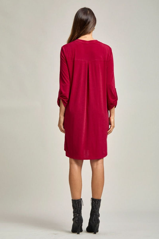 Wrinkle-Free Solid Dress