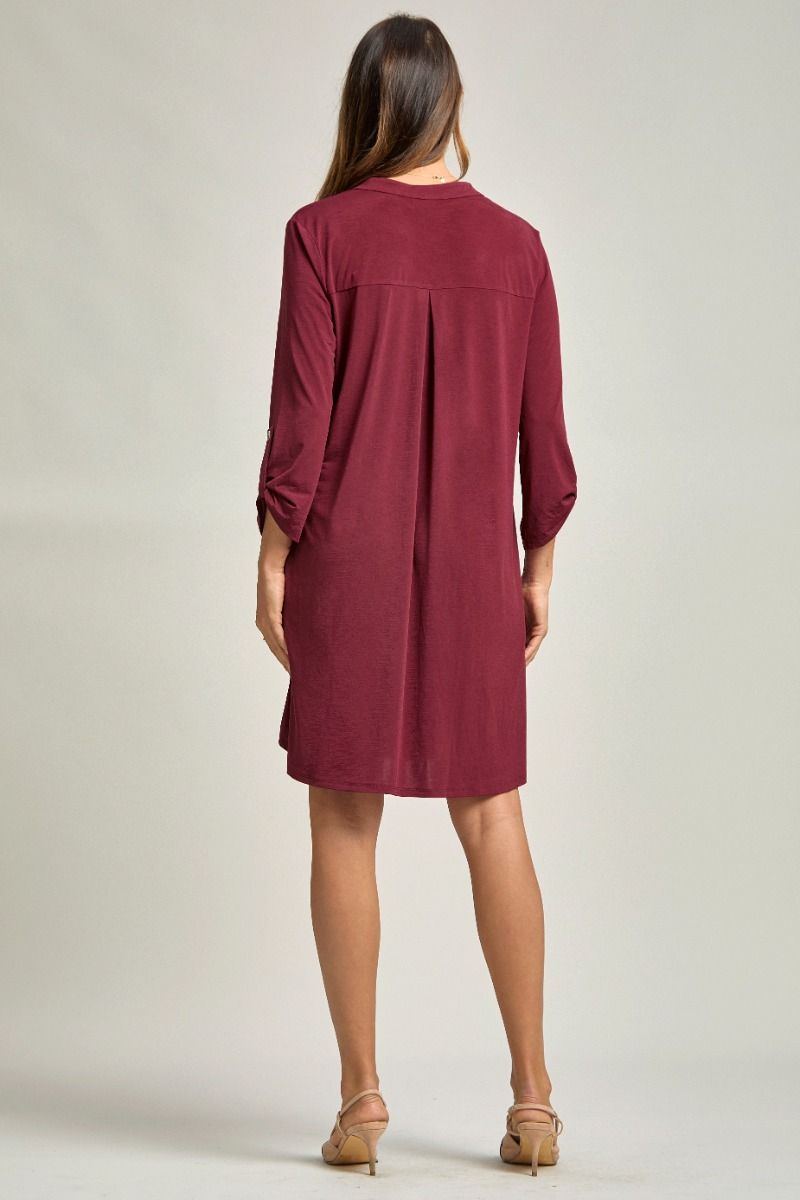 Wrinkle-Free Solid Dress